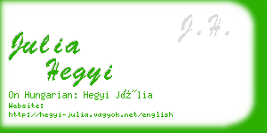 julia hegyi business card